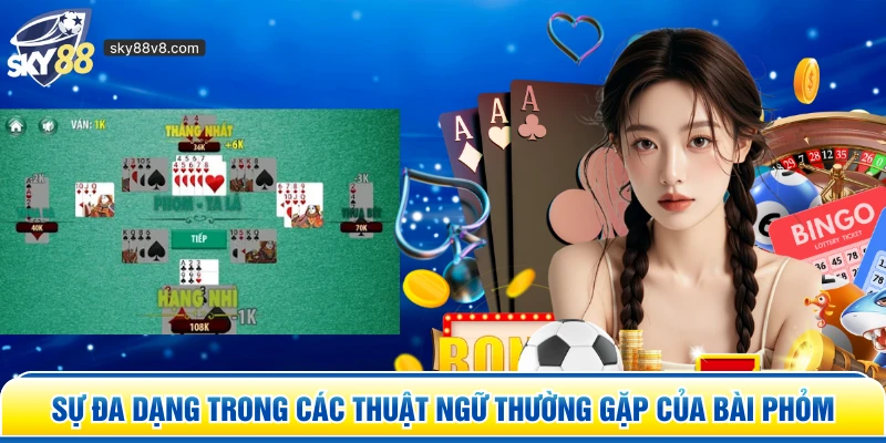 Sự đa dạng trong các thuật ngữ thường gặp của bài Phỏm